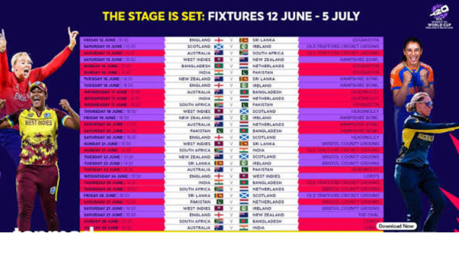 Women's Cricket World Cup Schedule: Fixtures & Match Dates